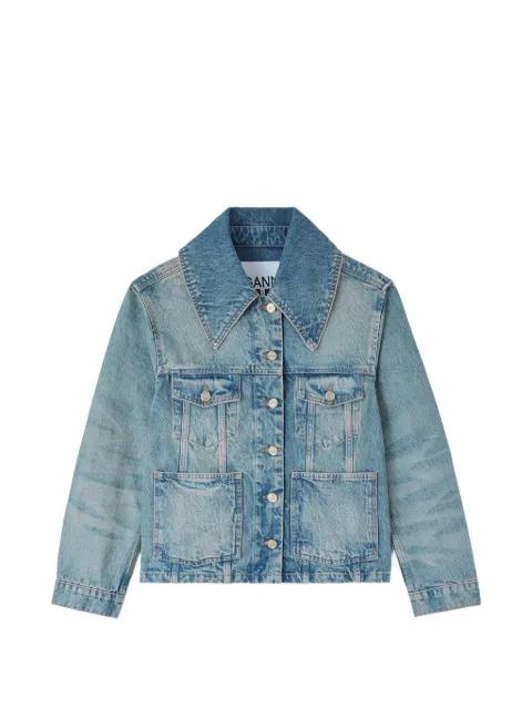 patch-pocket denim jacket by GANNI
