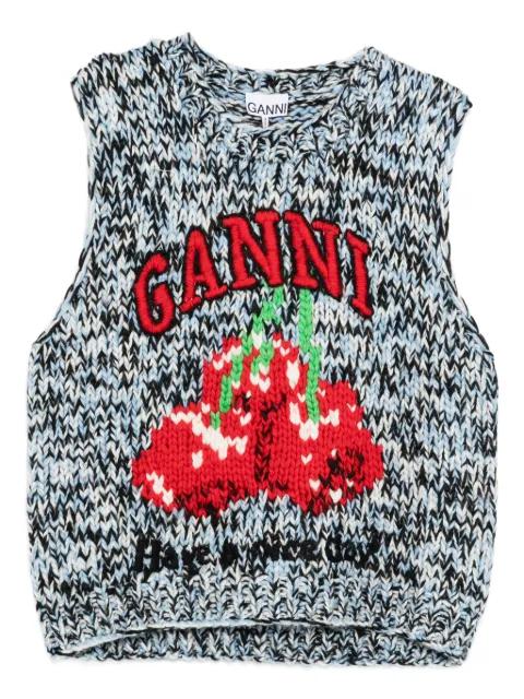 patterned knitted vest by GANNI