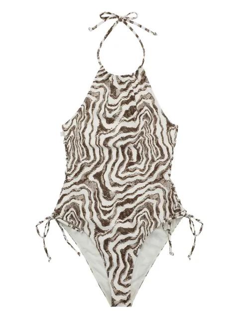 patterned tieband swimsuit by GANNI