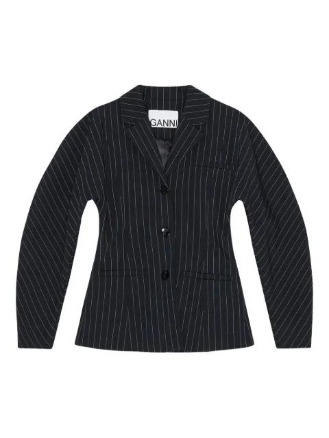 pinstripe button-fastening blazer by GANNI