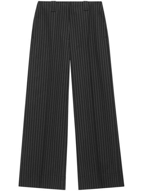 pinstripe-pattern wide-leg trousers by GANNI