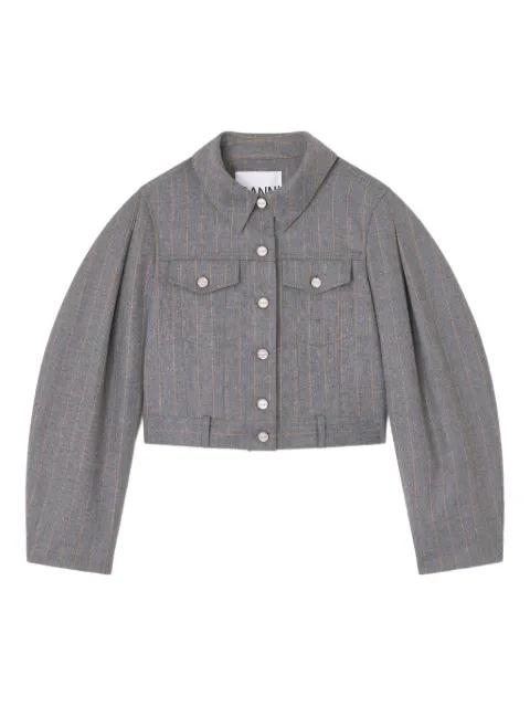 pinstripe puff-sleeve jacket by GANNI