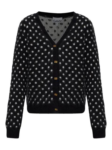 polka dot button-up cardigan by GANNI