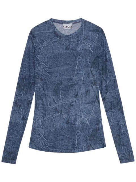 printed mesh top by GANNI
