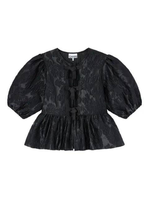 puff-sleeve bow top by GANNI