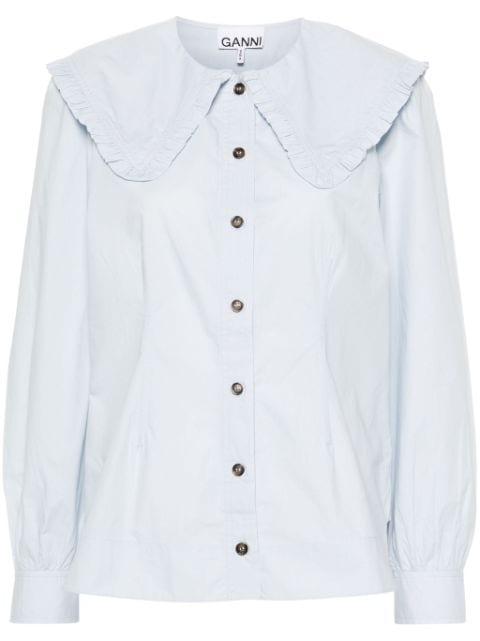 puritan-collar cotton shirt by GANNI