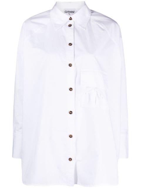 raglan-sleeved organic cotton shirt by GANNI