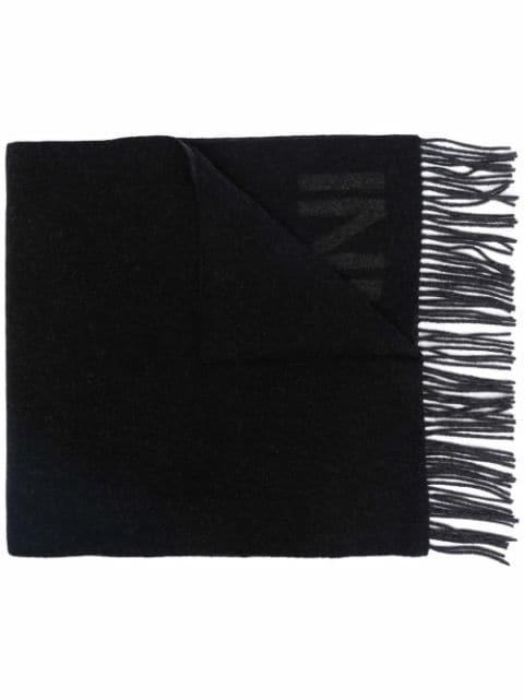 recycled wool-blend fringe scarf by GANNI
