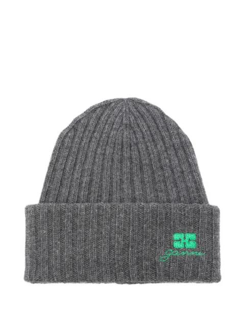 ribbed embroidered hat by GANNI