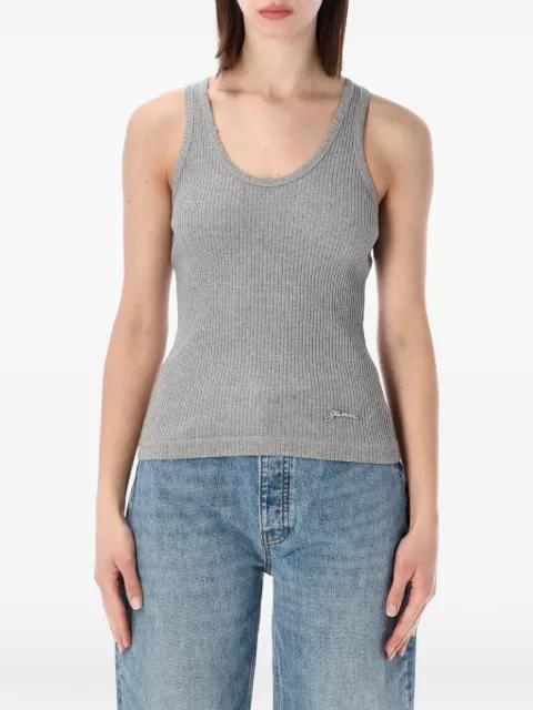 ribbed-knit logo-embellished tank top by GANNI