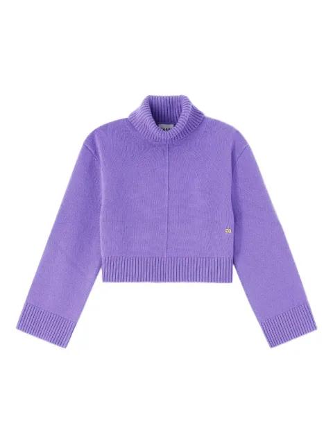 roll neck cropped sweater by GANNI