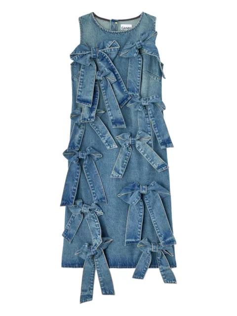 round-neck denim midi dress by GANNI