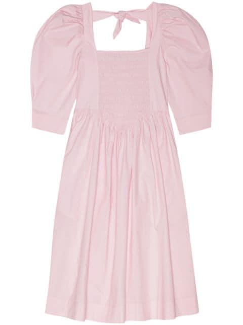 ruched ribbon-back dress by GANNI