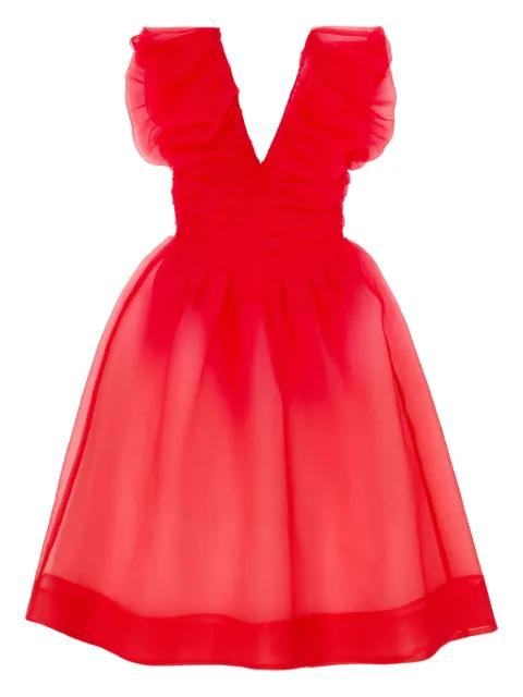 ruffled V-neck mini dress by GANNI