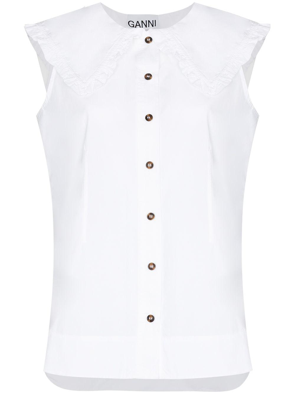 ruffled buttoned top by GANNI