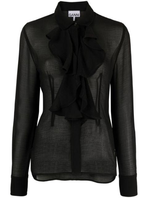 ruffled chiffon shirt by GANNI