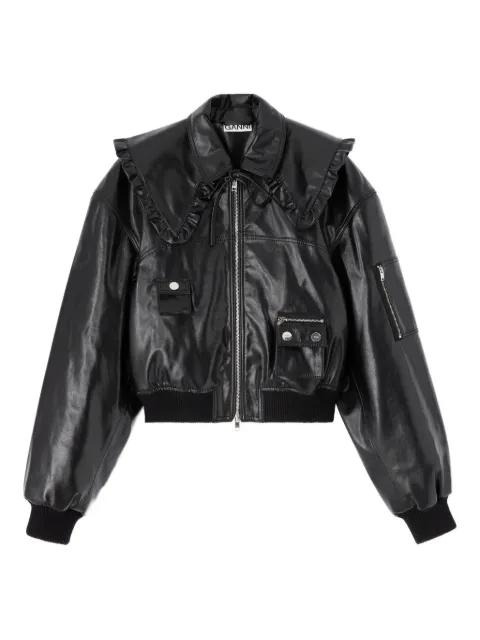 ruffled-collar jacket by GANNI