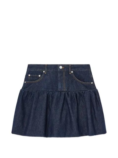 ruffled denim mini skirt by GANNI
