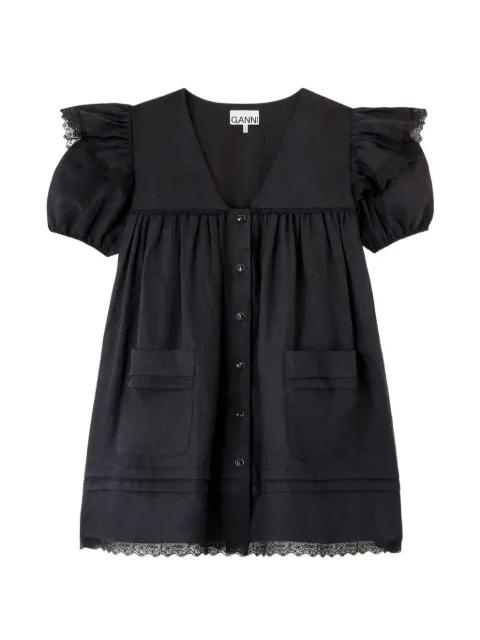 ruffled lace-trim dress by GANNI