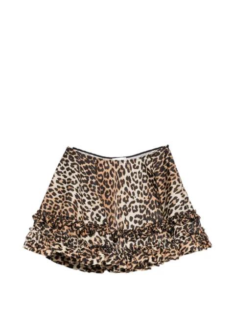 ruffled leopard-print mini skirt by GANNI