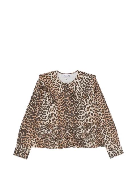 ruffled leopard-print shirt by GANNI