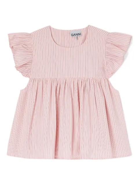 ruffled striped top by GANNI