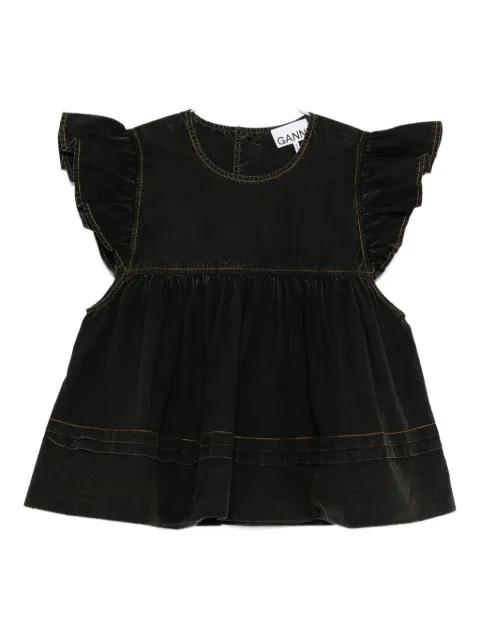 ruffled-trim smock top by GANNI