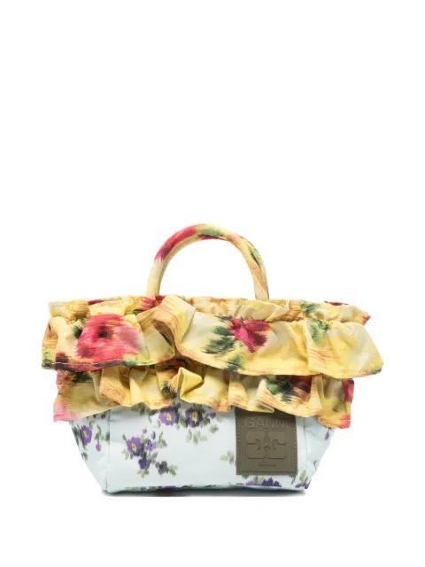 ruffled-trim tote bag by GANNI