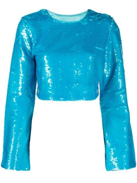 sequin-embellished crop top by GANNI