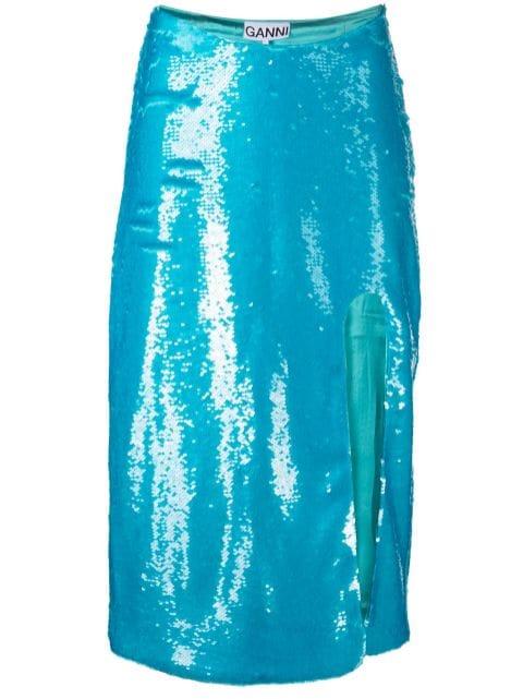 sequin-embellished midi skirt by GANNI