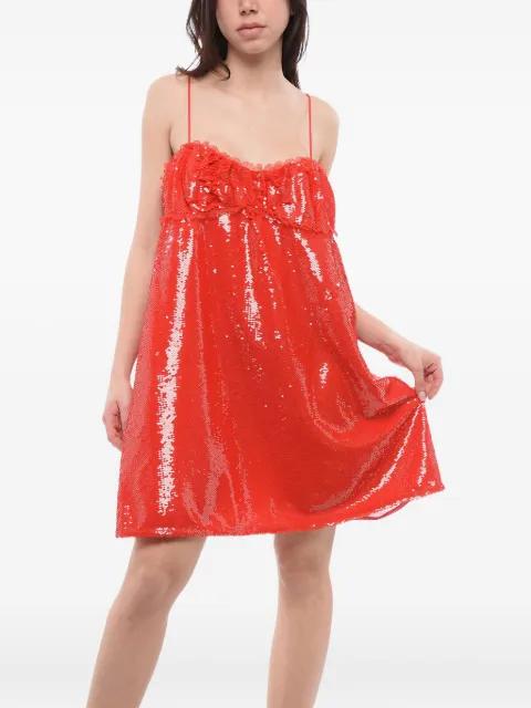 sequin-embellished ruffled dress by GANNI