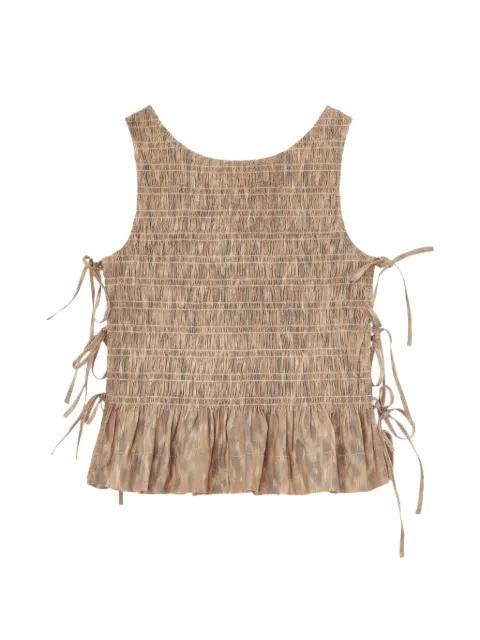 shirred tie blouse by GANNI