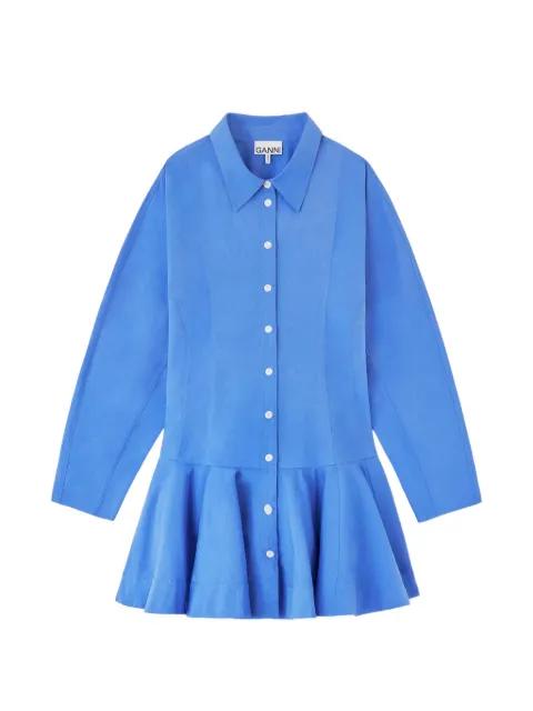 shirt dress in blue cotton by GANNI