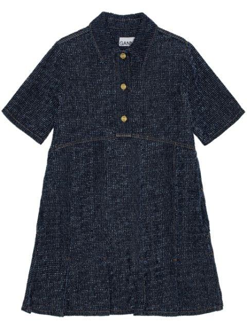 short-sleeve denim mini dress by GANNI