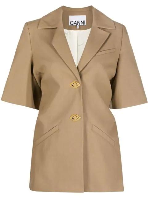 short-sleeve single-breasted blazer by GANNI