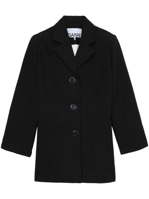single-breasted shoulder-pads blazer by GANNI