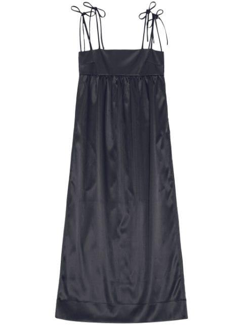 sleeveless satin maxi dress by GANNI