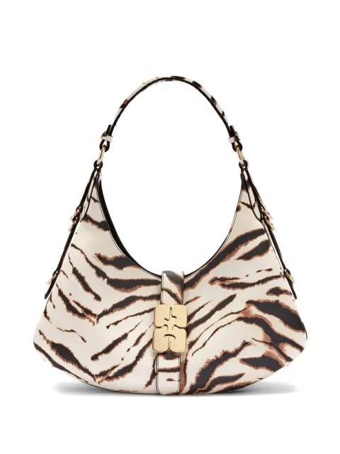 small Kat zebra-print shoulder bag by GANNI
