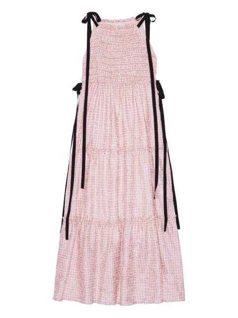 smocked tiered dress by GANNI