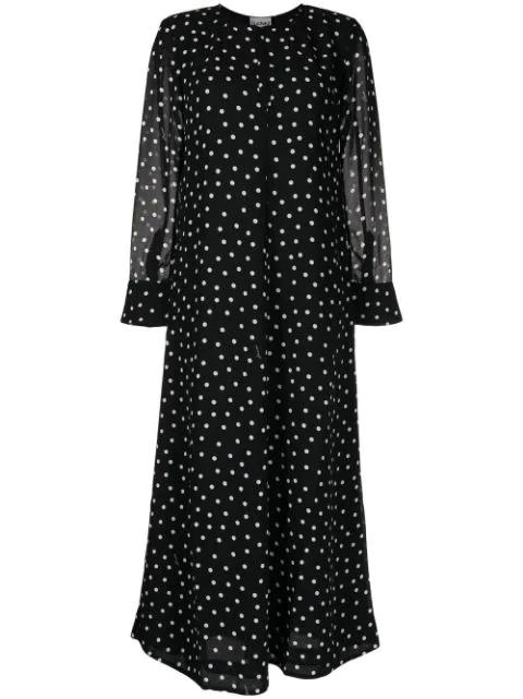 spot-print crepe midi dress by GANNI