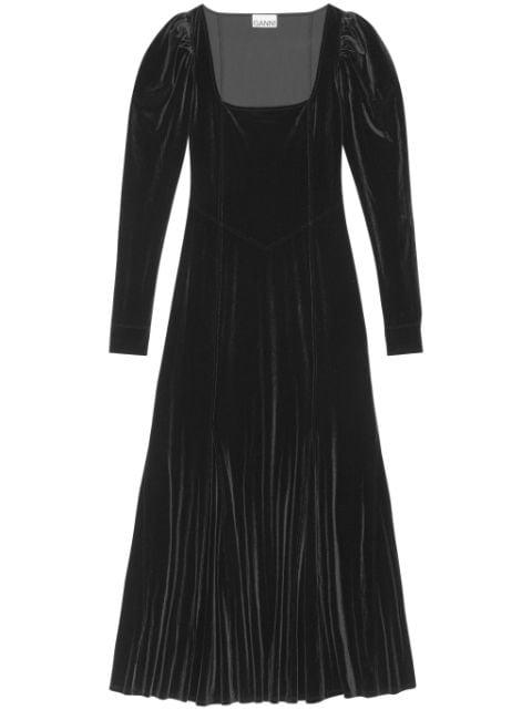 square-neck velvet maxi dress by GANNI
