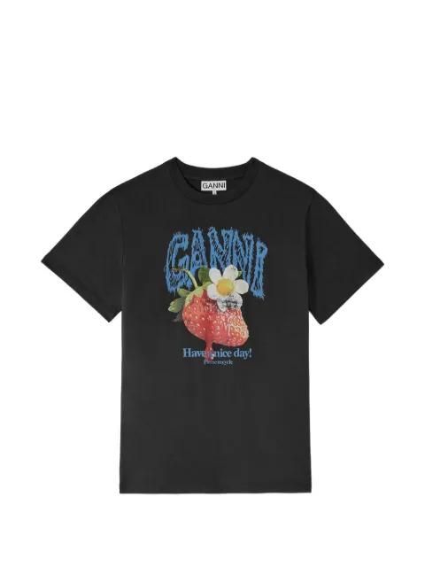strawberry-print T-shirt by GANNI