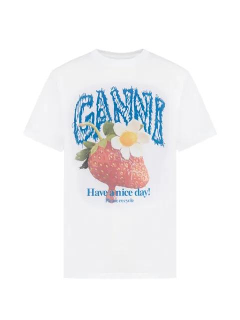 strawberry-print T-shirt by GANNI