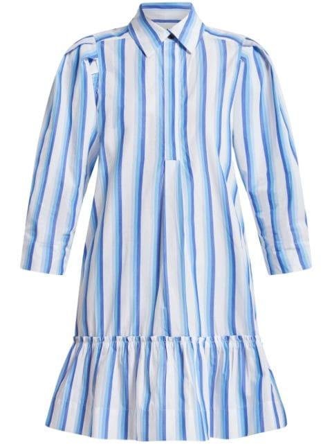 stripe-pattern cotton dress by GANNI