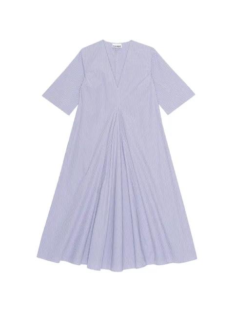 striped V-neck dress by GANNI