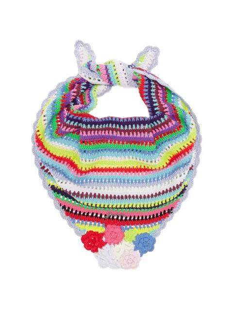 striped crochet-knit scarf by GANNI