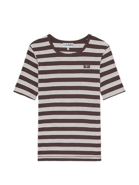 striped embroidered T-shirt by GANNI
