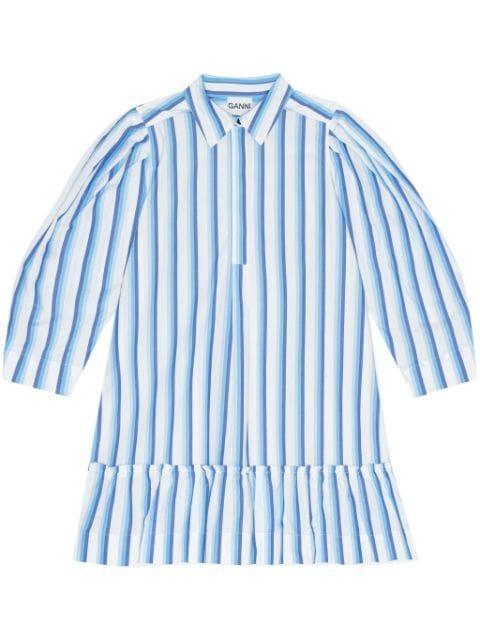 striped organic cotton shirtdress by GANNI