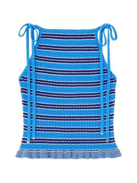striped pointelle top by GANNI