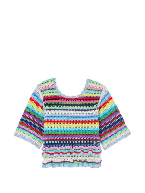 striped ruffled blouse by GANNI